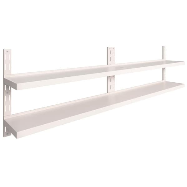 vidaXL væghylder i 2 niveauer 2 stk. 300x30 cm rustfrit stål