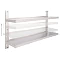 Miniatyrbilde 3 av 9: vidaXL Flytende vegghylle 2 nivåer rustfritt stål 150x30 cm