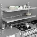 Miniatyrbilde 9 av 9: vidaXL Flytende vegghylle 2 nivåer rustfritt stål 150x30 cm