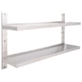 Miniatyrbilde 1 av 9: vidaXL Flytende vegghylle 2 nivåer rustfritt stål 150x30 cm