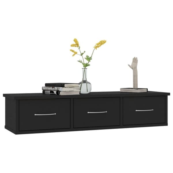 vidaXL Väggmonterade lådor svart 88x26x18,5 cm konstruerat trä