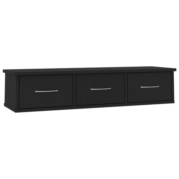 vidaXL Väggmonterade lådor svart 88x26x18,5 cm spånskiva