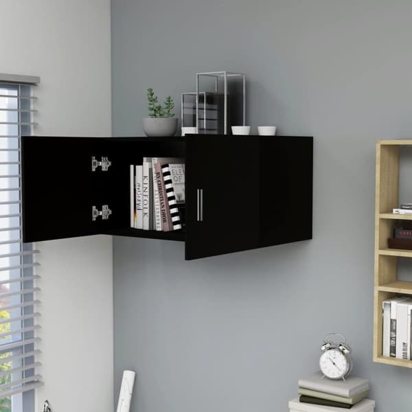 vidaXL Seinäkaappi musta 80x39x40 cm tekninen puu