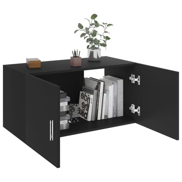 vidaXL Seinäkaappi musta 80x39x40 cm tekninen puu