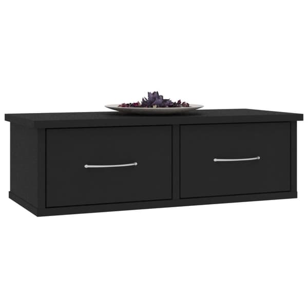 vidaXL Väggmonterade lådor svart 60x26x18,5 cm konstruerat trä