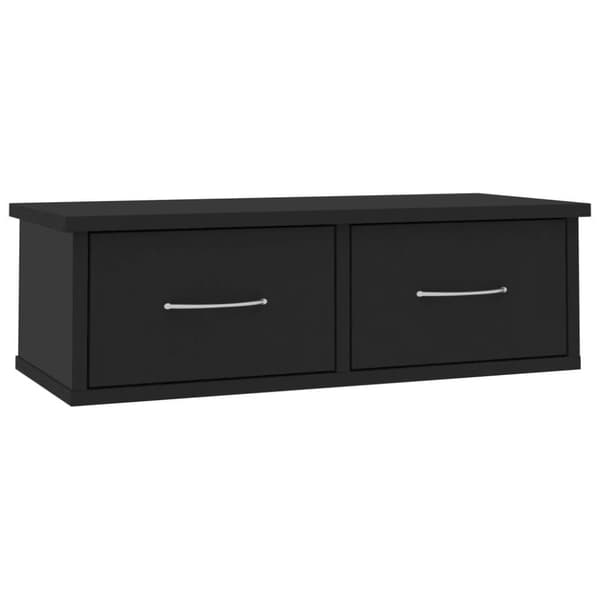vidaXL Väggmonterade lådor svart 60x26x18,5 cm konstruerat trä