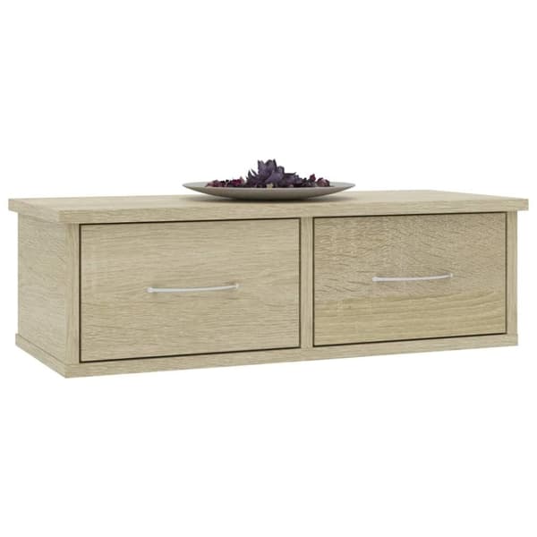 vidaXL væghængt skuffe 60x26x18,5 cm konstrueret træ sonoma-eg