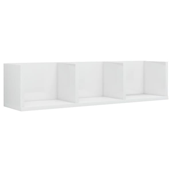vidaXL cd-reol 75x18x18 cm konstrueret træ hvid højglans