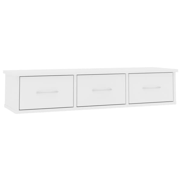 vidaXL vægskab med skuffer 88x26x18,5 cm konstrueret træ hvid