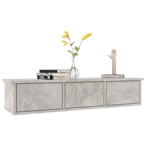vidaXL Väggmonterade lådor betonggrå 88x26x18,5 cm konstruerat trä