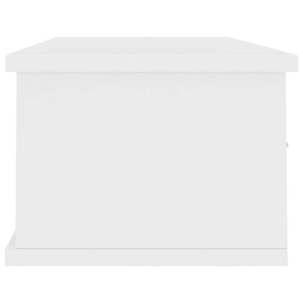 vidaXL Vegghylle med skuff hvit 88x26x18,5 cm konstruert tre