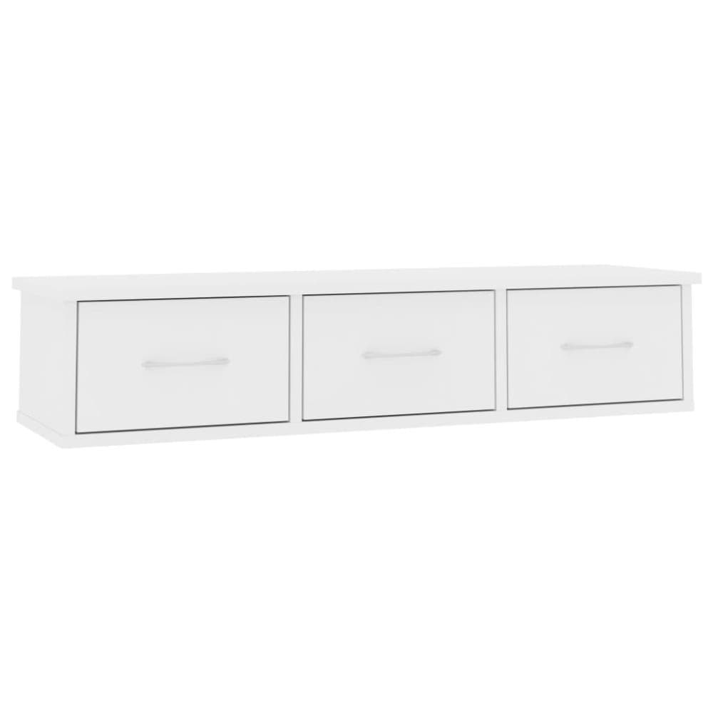 vidaXL Väggmonterade lådor vit 88x26x18,5 cm spånskiva