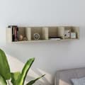 Miniatyrbilde 7 av 8: vidaXL Veggmontert CD-hylle sonoma eik 100x18x18 cm konstruert tre