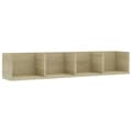 Miniatyrbilde 1 av 8: vidaXL Veggmontert CD-hylle sonoma eik 100x18x18 cm konstruert tre