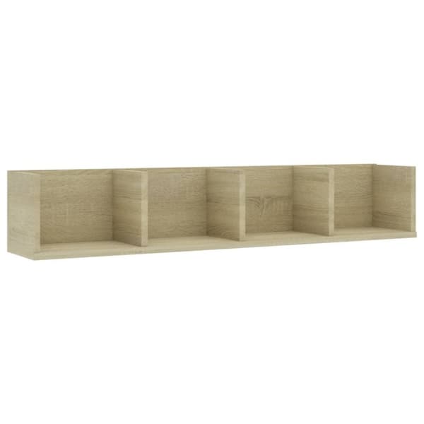 vidaXL CD-hylla sonama-ek 100x18x18 cm konstruerat trä