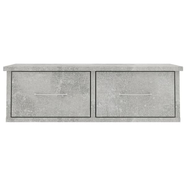 vidaXL Vegghylle med skuff betonggrå 60x26x18,5 cm konstruert tre