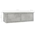Miniatyrbilde 7 av 9: vidaXL Vegghylle med skuff betonggrå 60x26x18,5 cm konstruert tre