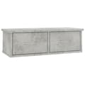 Miniatyrbilde 1 av 9: vidaXL Vegghylle med skuff betonggrå 60x26x18,5 cm konstruert tre