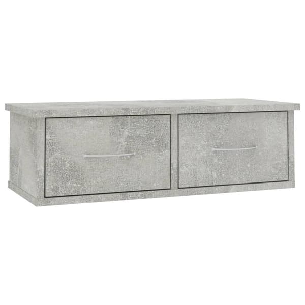vidaXL Vegghylle med skuff betonggrå 60x26x18,5 cm konstruert tre