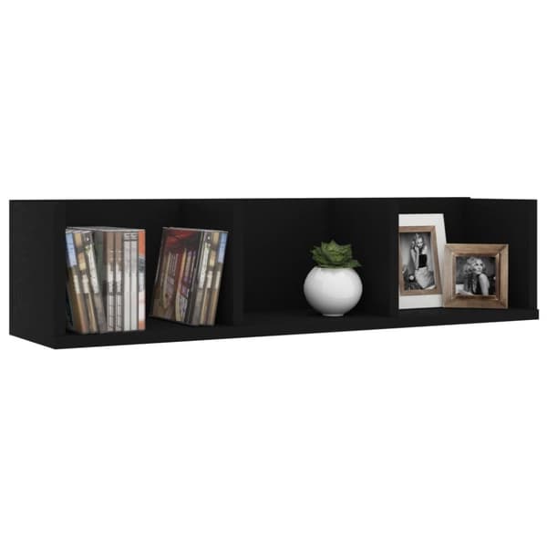 vidaXL cd-reol 75x18x18 cm konstrueret træ sort