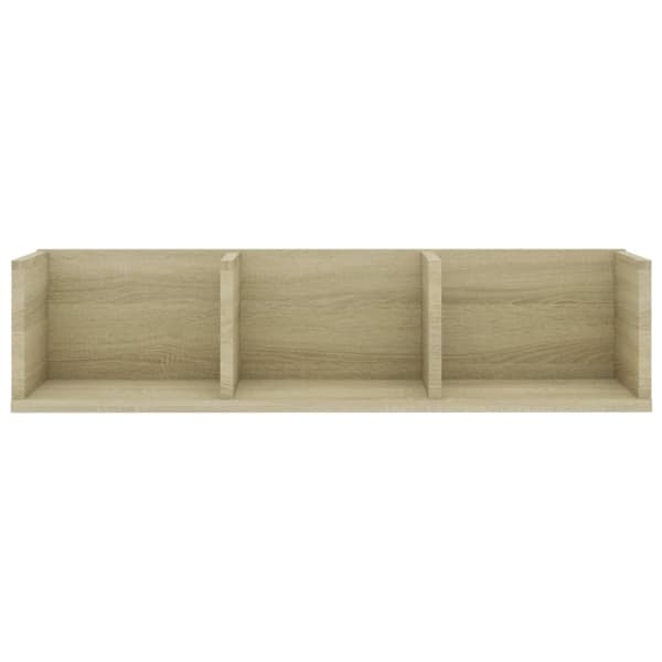 vidaXL Veggmontert CD-hylle sonoma eik 75x18x18 cm konstruert tre