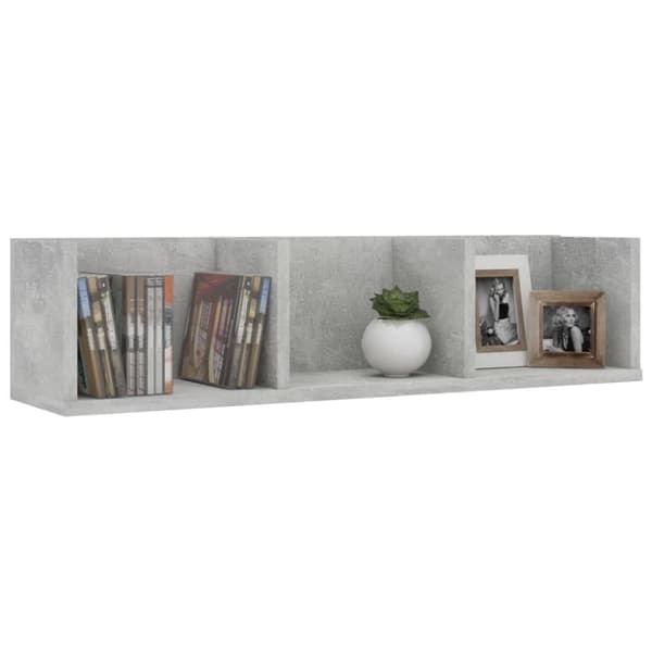 vidaXL cd-reol 75x18x18 cm konstrueret træ betongrå