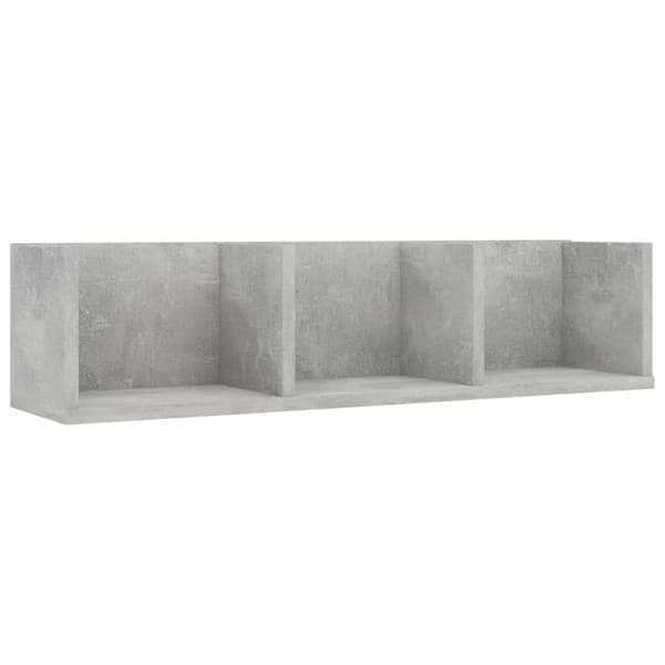 vidaXL cd-reol 75x18x18 cm konstrueret træ betongrå