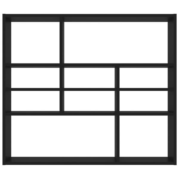 vidaXL Vegghylle svart 90x16x78 cm konstruert tre