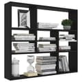 Miniatyrbilde 2 av 6: vidaXL Vegghylle svart 90x16x78 cm konstruert tre