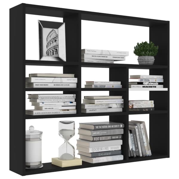 vidaXL Vegghylle svart 90x16x78 cm konstruert tre