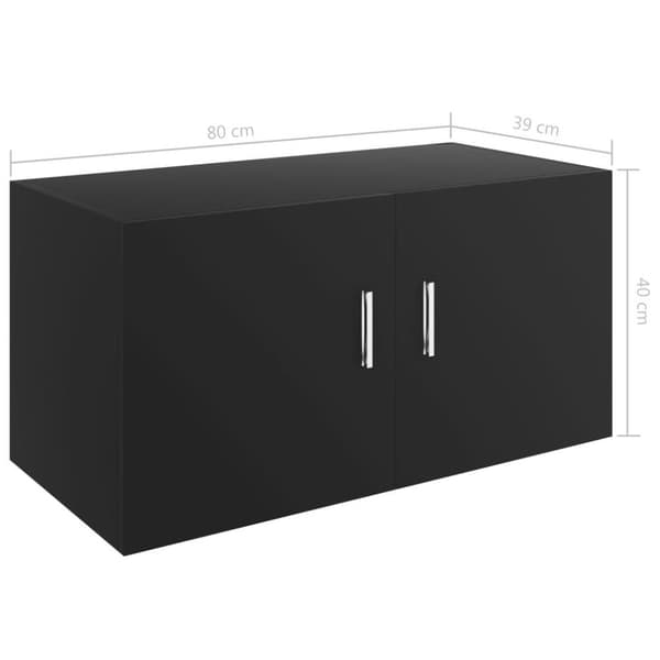 vidaXL Väggskåp svart 80x39x40 cm konstruerat trä