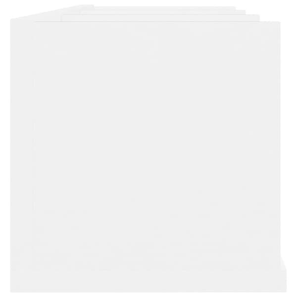 vidaXL Veggmontert CD-hylle hvit 75x18x18 cm konstruert tre