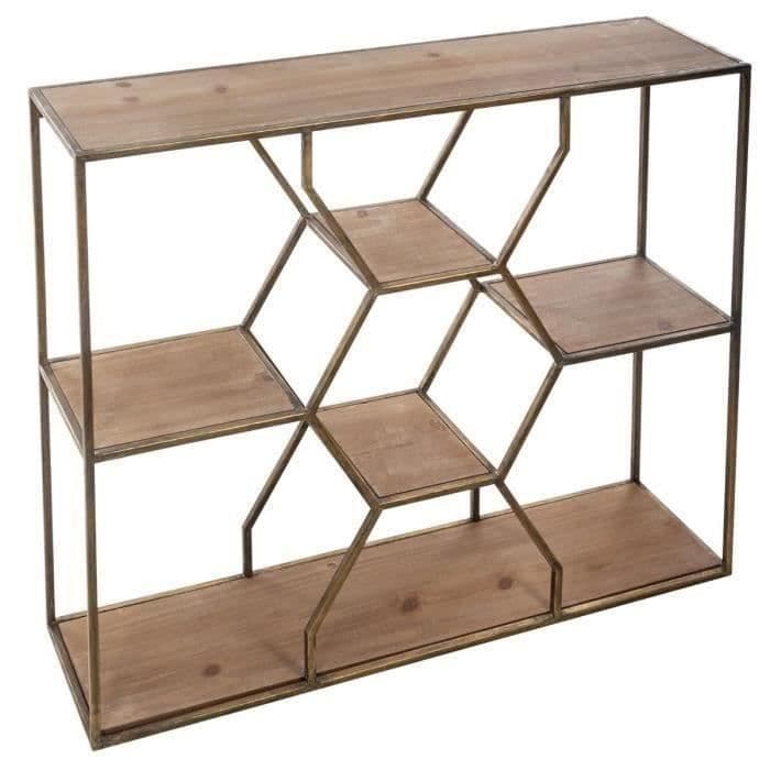 Yara metalliseinähylly - L. 80 x l. 20 x kork. 70,5 cm - pronssi
