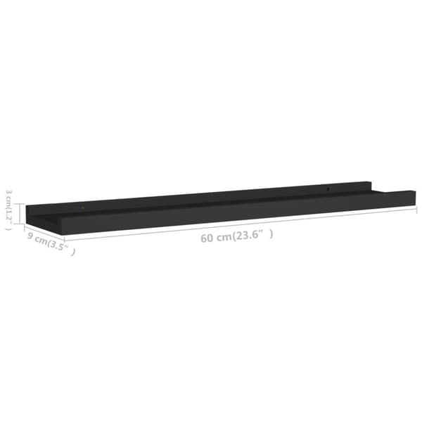 vidaXL billedhylder 2 stk. 60x9x3 cm MDF sort