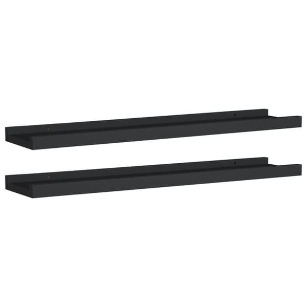 vidaXL billedhylder 2 stk. 60x9x3 cm MDF sort