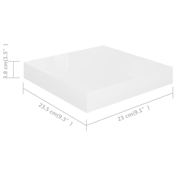 vidaXL væghylder 2 stk. 23x23,5x3,8 cm MDF hvid højglans