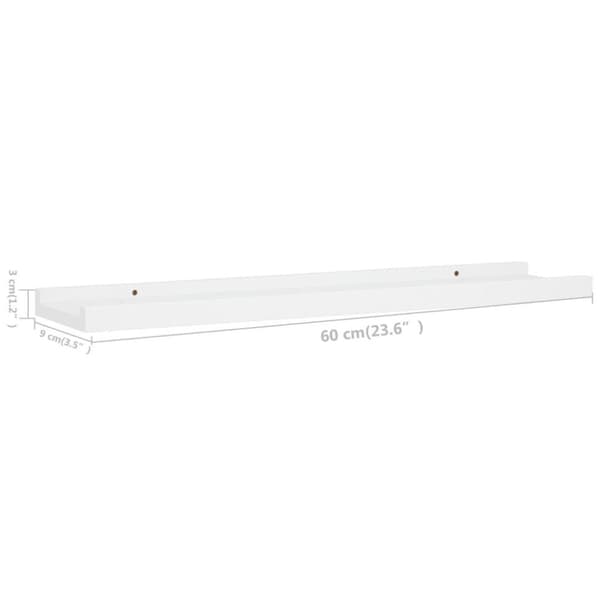 vidaXL billedhylder 2 stk. 60x9x3 cm MDF hvid