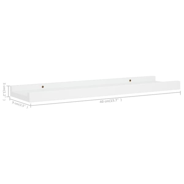 vidaXL billedhylder 2 stk. 40x9x3 cm MDF hvid