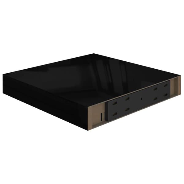 vidaXL Flytende vegghyller 2 stk høyglans svart 23x23,5x3,8 cm MDF