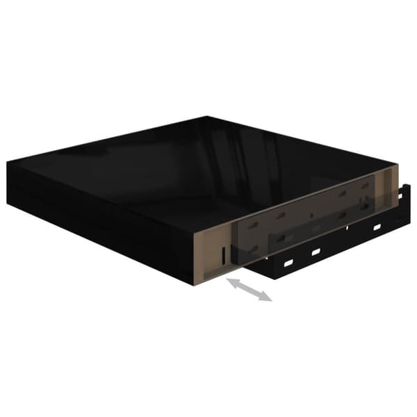 vidaXL Flytende vegghyller 2 stk høyglans svart 23x23,5x3,8 cm MDF