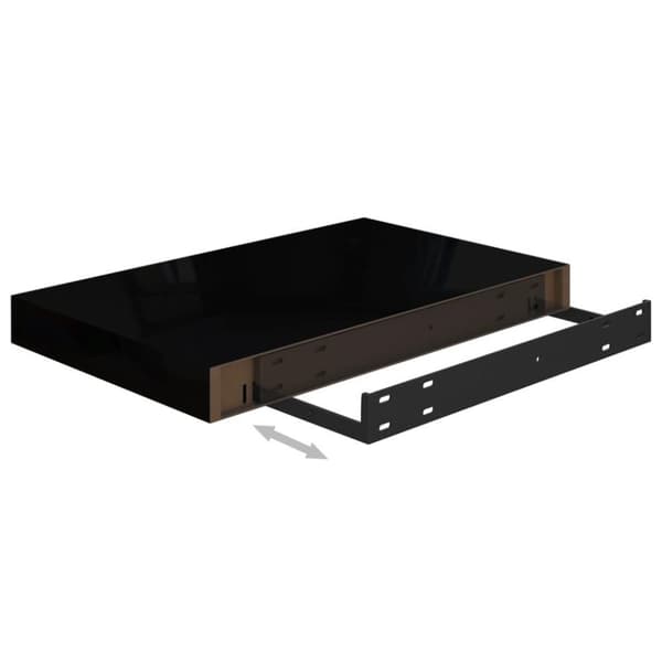 vidaXL Flytende vegghyller 4 stk høyglans svart 40x23x3,8 cm MDF