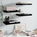 Miniatyrbilde 9 av 10: vidaXL Flytende vegghyller 4 stk høyglans svart 40x23x3,8 cm MDF