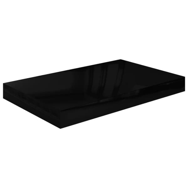 vidaXL Flytende vegghyller 2 stk høyglans svart 40x23x3,8 cm MDF