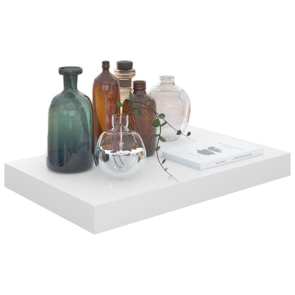 vidaXL Svävande vägghyllor 4 st vit högglans 40x23x3,8 cm MDF