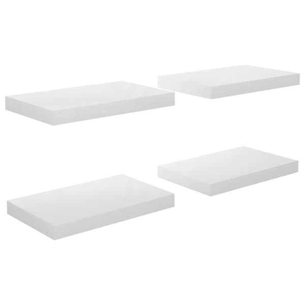 vidaXL Svävande vägghyllor 4 st vit högglans 40x23x3,8 cm MDF