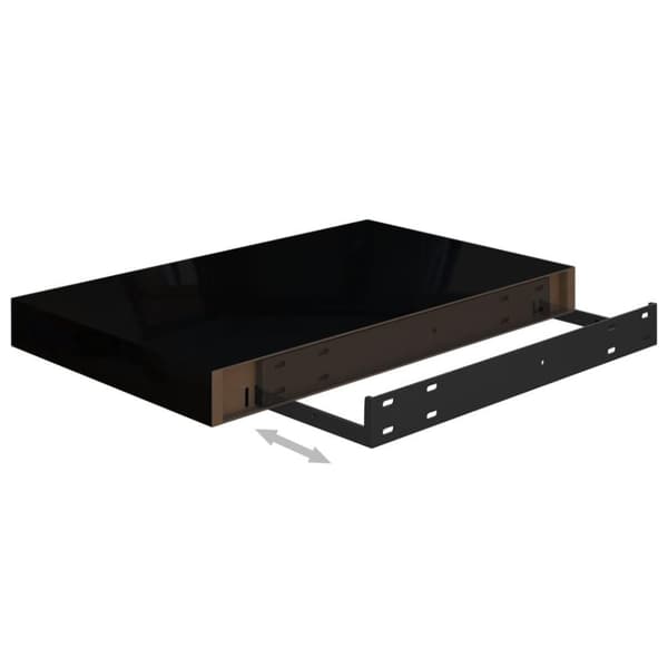 vidaXL Svävande vägghylla svart högglans 40x23x3,8 cm MDF