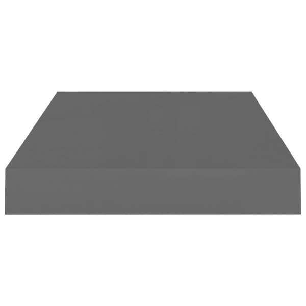 vidaXL Svävande vägghyllor 2 st grå högglans 40x23x3,8 cm MDF