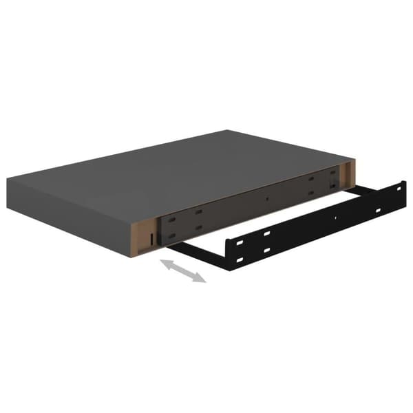 vidaXL Svävande vägghyllor 2 st grå högglans 40x23x3,8 cm MDF