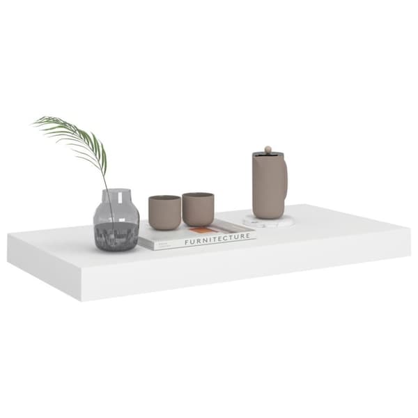 vidaXL Kelluva seinähylly valkoinen 50x23x3,8 cm MDF