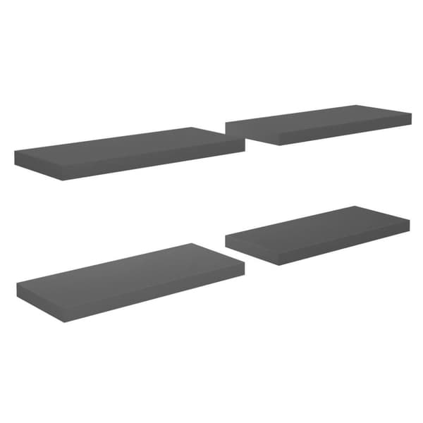vidaXL væghylder 4 stk. 60x23,5x3,8 cm MDF grå højglans